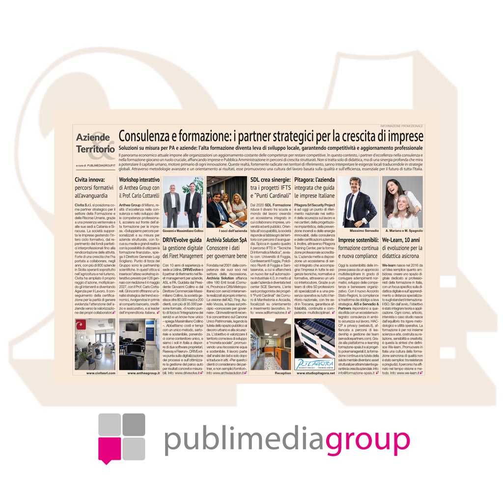 Speciale Il Sole 24 Ore dedicato a consulenza e formazione aziendale.
